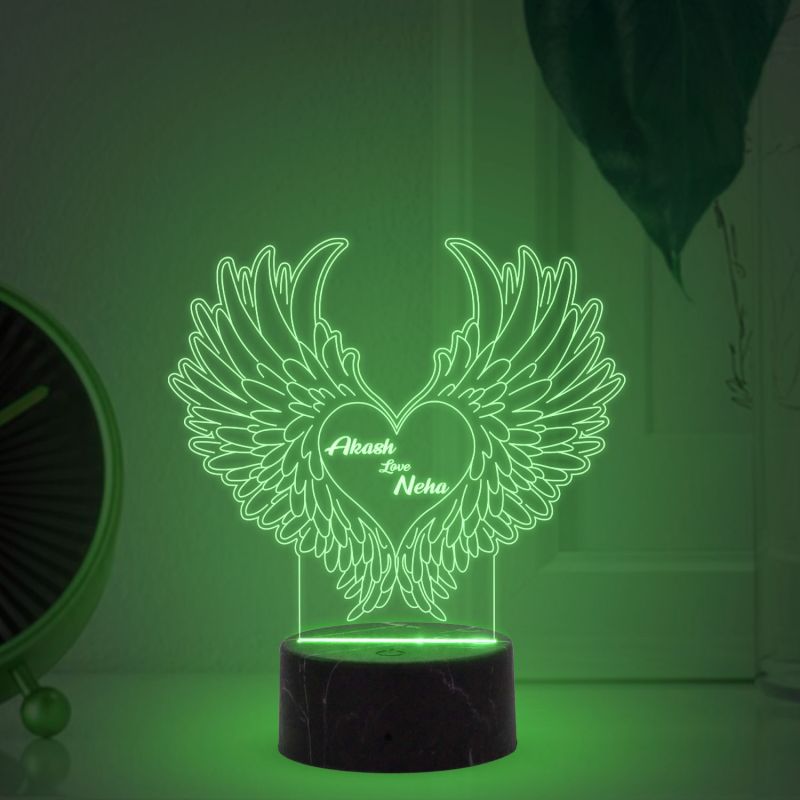 Customized Name Lamp for Couple with Multicolored Gift for Husband Wife Anniversary Valentine Day